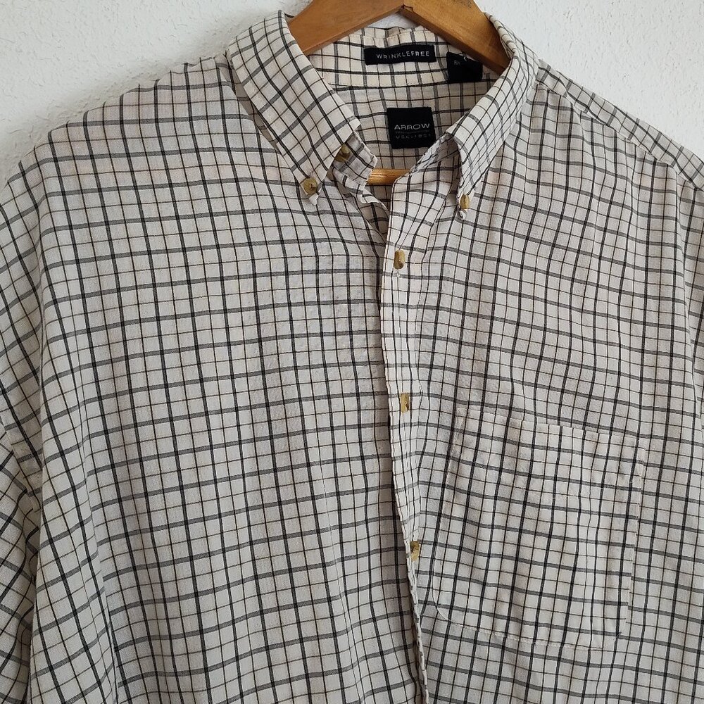 Arrow USA 1851, Men’s Plaid Shirt, Wrinkle Free, L